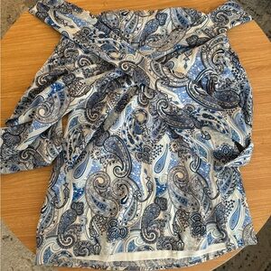 Printed silk cross neck dress